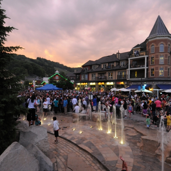 Blue Mountain Village at dusk - Canadian Ski Council